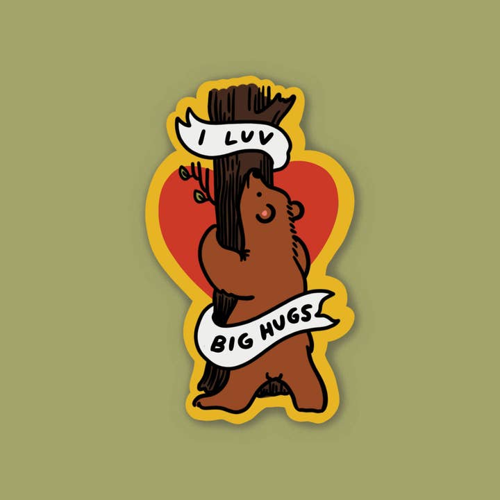 The Golden Doodle - Wholesale Sticker - Kids & Baby - I Luv Big Hugs - bear hug waterproof vinyl sticker