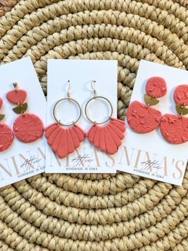 Clay Tangerine Earrings for wholesale by Nina’s Attic