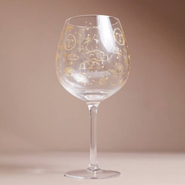 Gold Celestial Balloon Gin Glass for wholesale by Lisa Angel