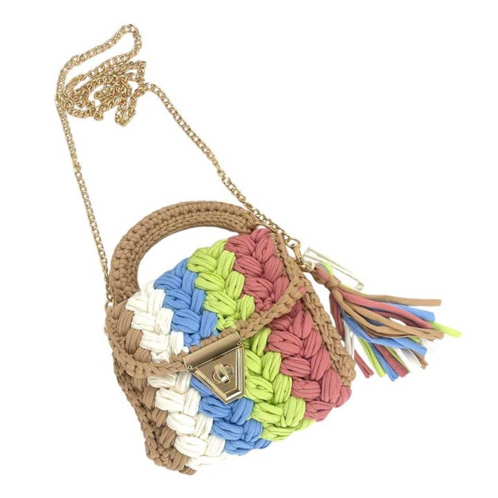 Chenson & Gorett - Wholesale Top Handle Bag - Women's - Cotton and Crochet Handbag for Women with Fringe2