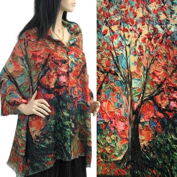 The Magic Scarf Company - Venta al por mayor Poncho - Mujer - 3235 - Mantones con botones Nubby Art Design1
