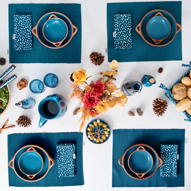 Dexam UK – wholesale Bread box – Sintra Recycled Cotton Spotted Bread Basket - Ink Blue2