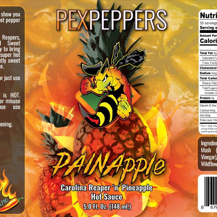 PexPeppers - Wholesale Hot Sauce - Painapple Carolina Reaper and Pineapple Hot Sauce1
