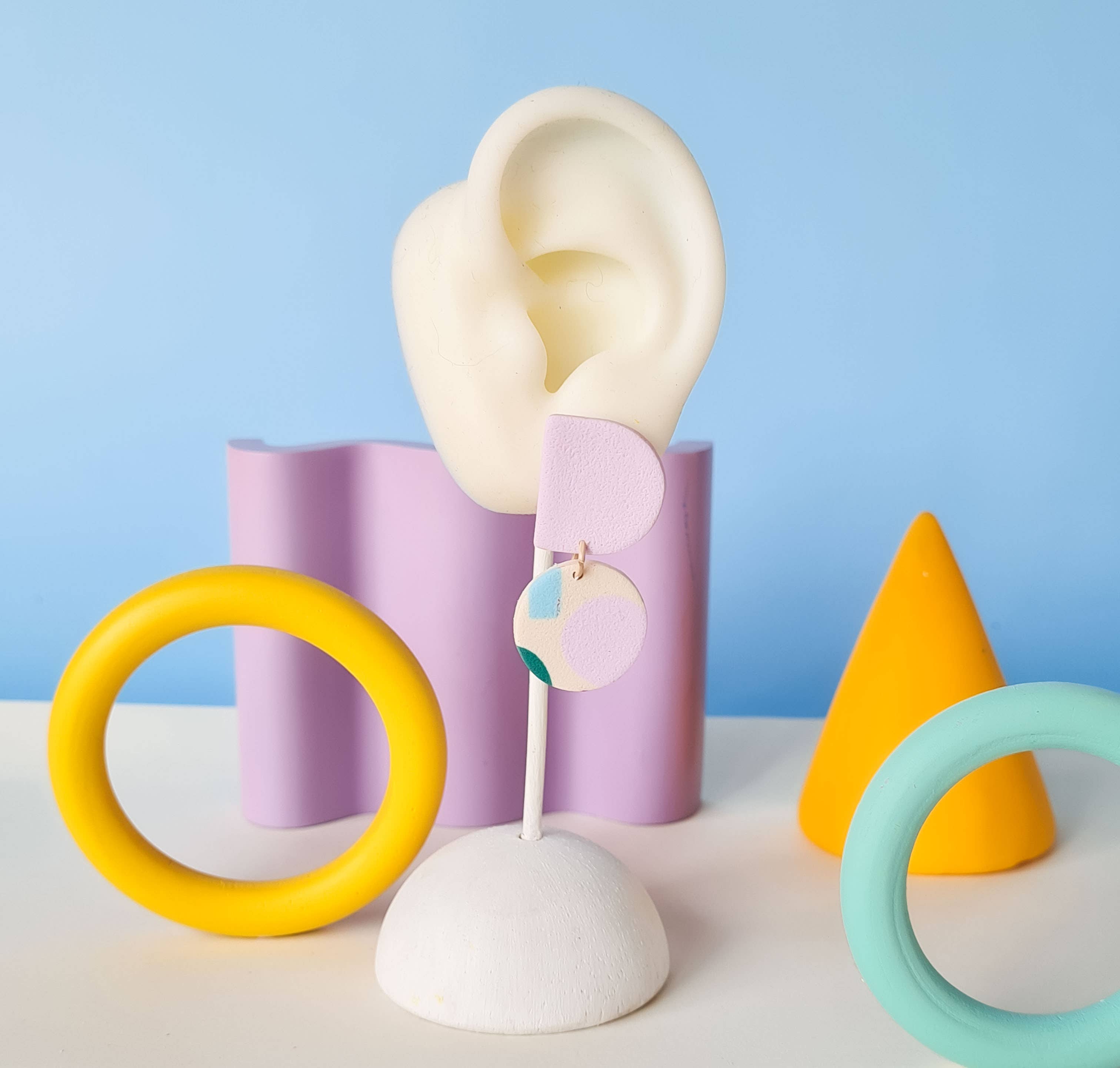 Mono - Wholesale Dangle Earrings - colorful patterned handmade clay earrings in 19 varieties15