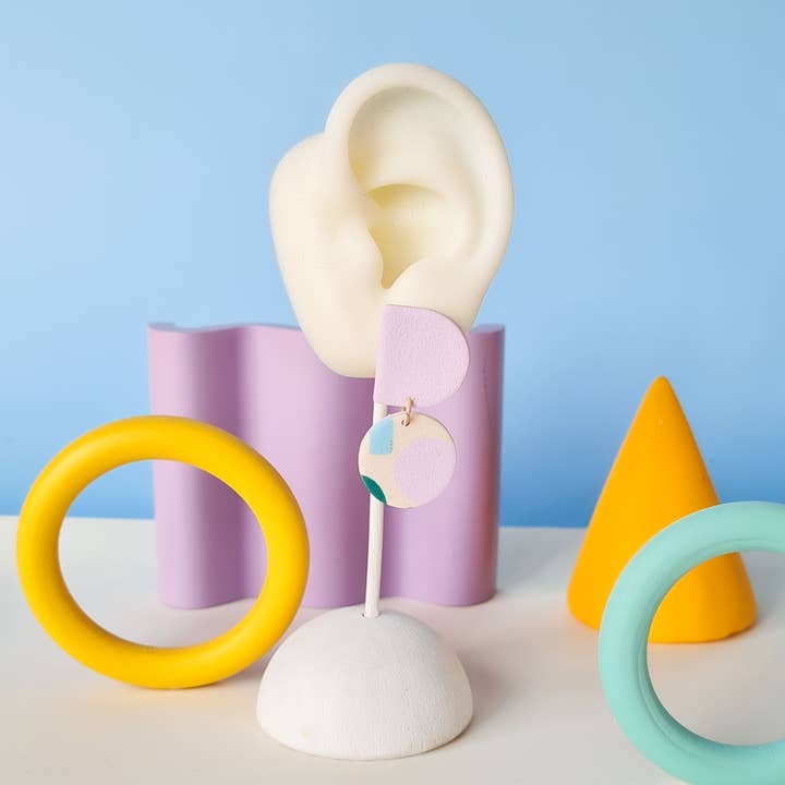 Mono - Wholesale Dangle Earrings - colorful patterned handmade clay earrings in 19 varieties15