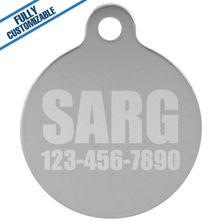 GiftWorksPlus - Wholesale Pet Identification Tag - Cat/Dog - Engraved Round Anodized Aluminum Pet Tag -Fully Customizable3