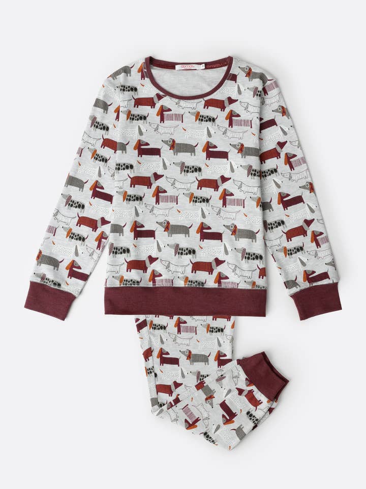 Admas Pijama Manga Comprida Dog Home Para Menina por atacado de ADMAS