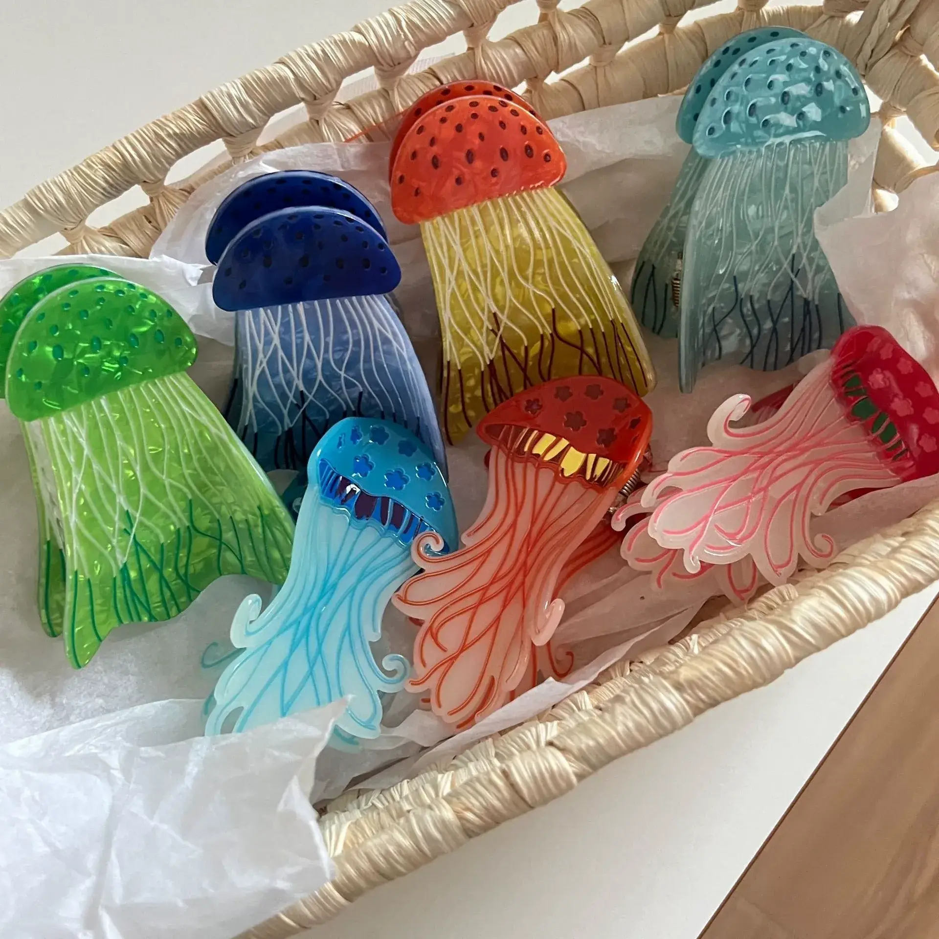 Otterware - Wholesale Hair Clip - Women's - Whimsical Acrylic Jellyfish Hair Claw Clips | Starry Ocean S5