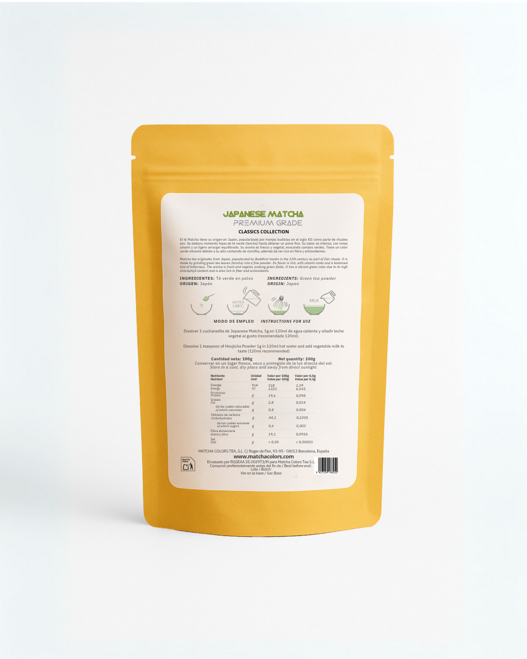 Matcha Colors – Chá de saúde/Detox por atacado – Matcha Japonês Premium – 100 g (Formato Café/Venda a Retalho)1