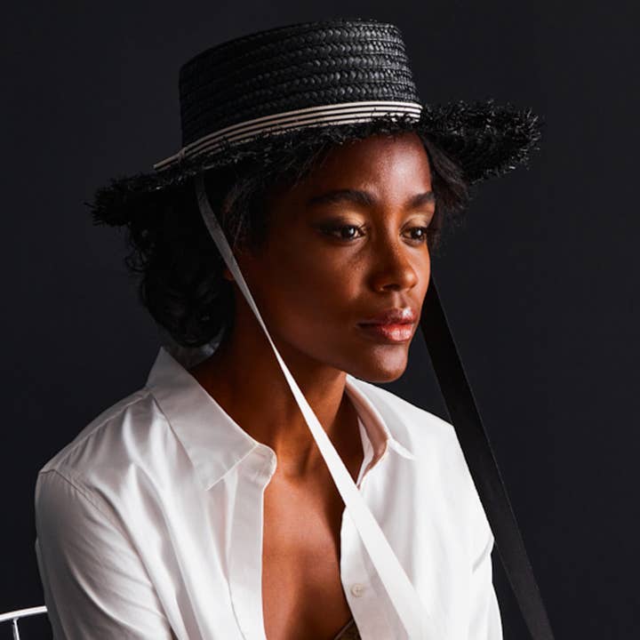 Giovannio - Wholesale Straw Hat - Women's - Stanton Black Straw Hat for Women