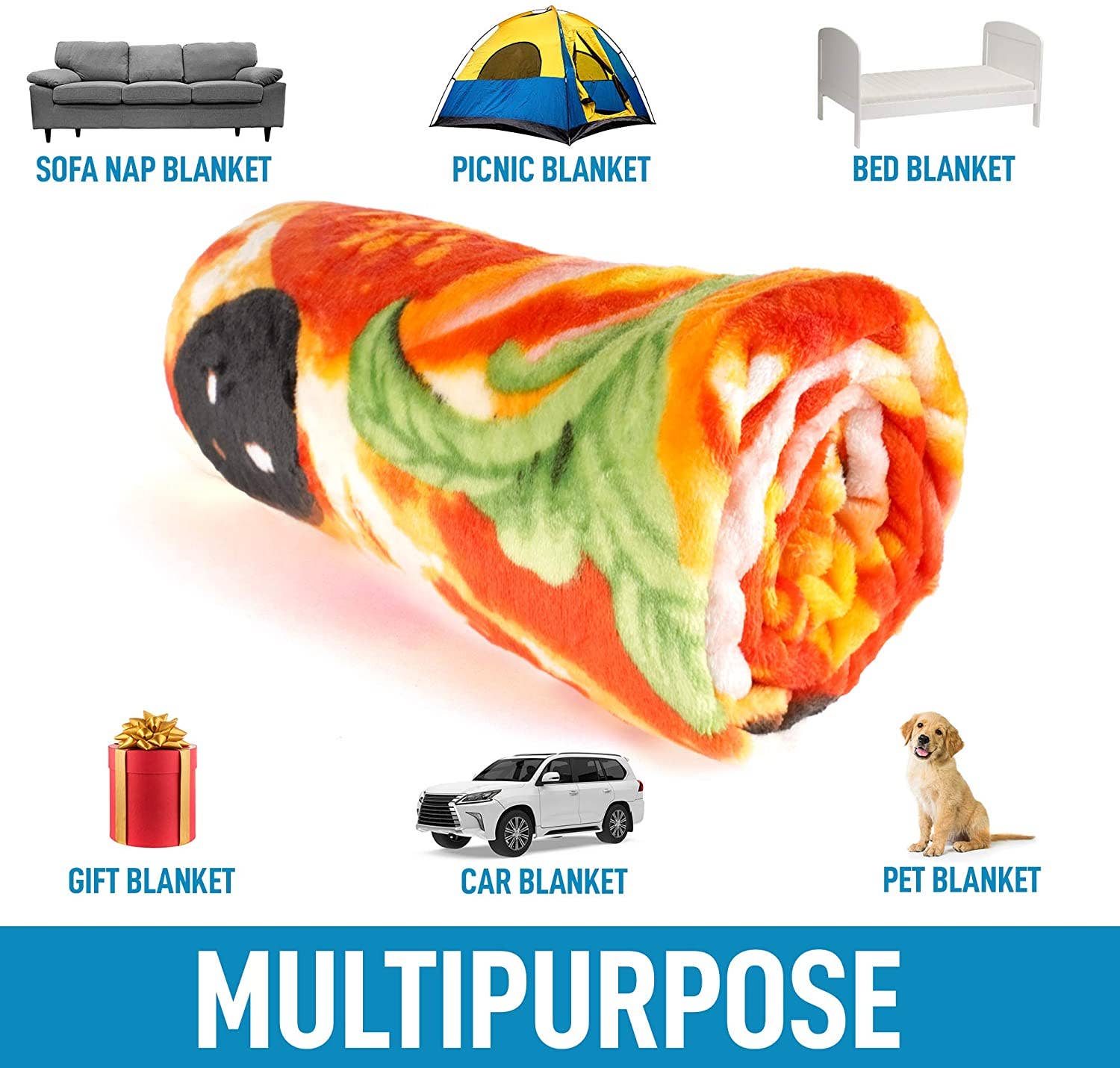 Zulay Kitchen - Wholesale Throw Blanket - Novelty Big Pizza Blanket - Premium Soft Flannel13