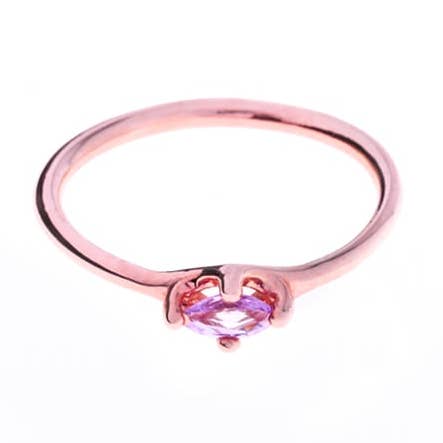 Anel essencial de safira rosa ouro rosa por atacado de solaru