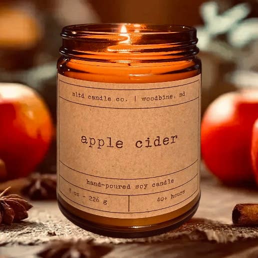 Apple Cider Soy Candle: Apple, Cinnamon, Anise Scent for wholesale by MLTD Candle Co.