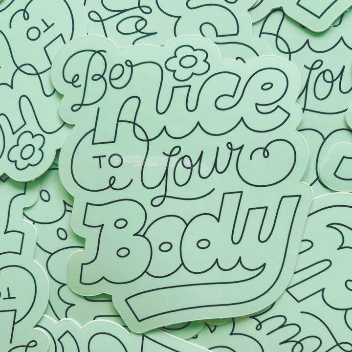 Be Nice To Your Body Sticker for wholesale by Annlettering