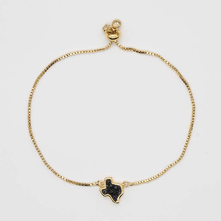 18K Gold Texas Drusenarmband in Schwarz für den Großhandel von Brenda Grands Jewelry