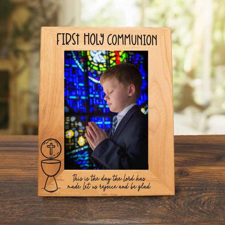 Firefly Wishes - Wholesale Picture Frame - First Holy Communion Wood Picture Frame - Classic Chalice3