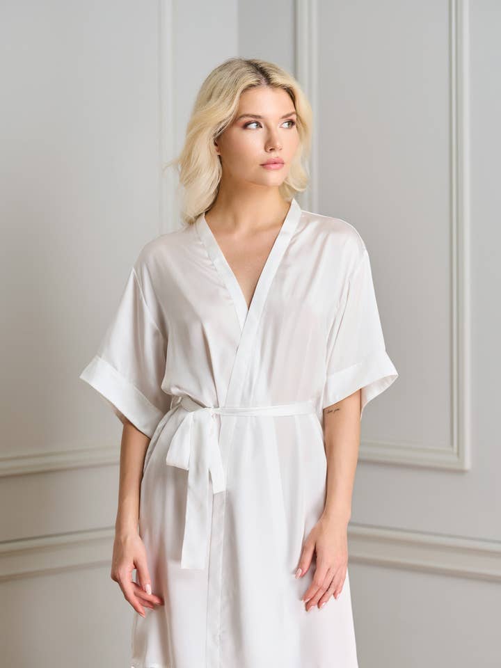 Ivory Luxe Robe for wholesale by By Catalfo