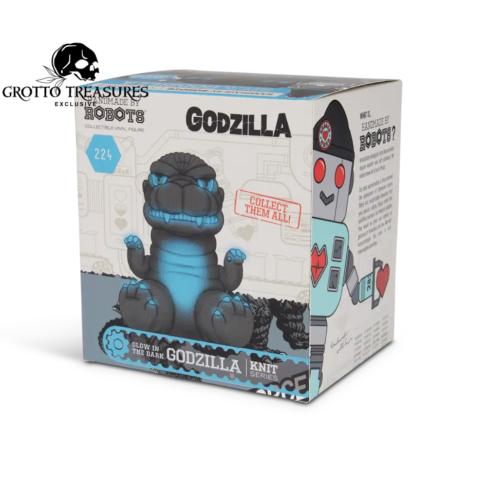 Grotto Treasures - Wholesale Figurine Toy - Kids - Grotto Treasures Exclusive - Handmade by Robots Godzilla Blue Glow in the Dark Limited Edition Vinyl Figure6