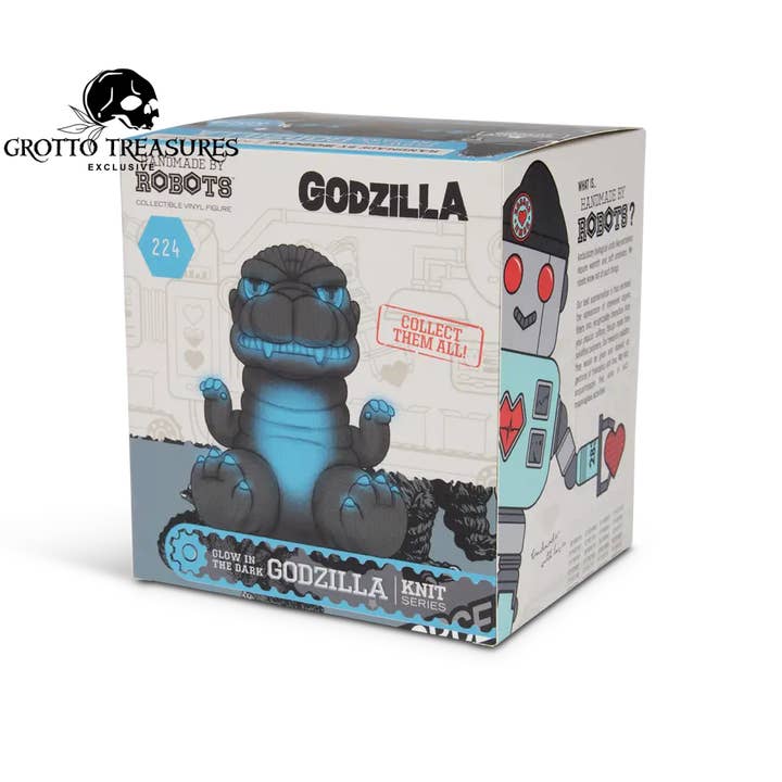 Grotto Treasures - Wholesale Figurine Toy - Kids - Grotto Treasures Exclusive - Handmade by Robots Godzilla Blue Glow in the Dark Limited Edition Vinyl Figure6