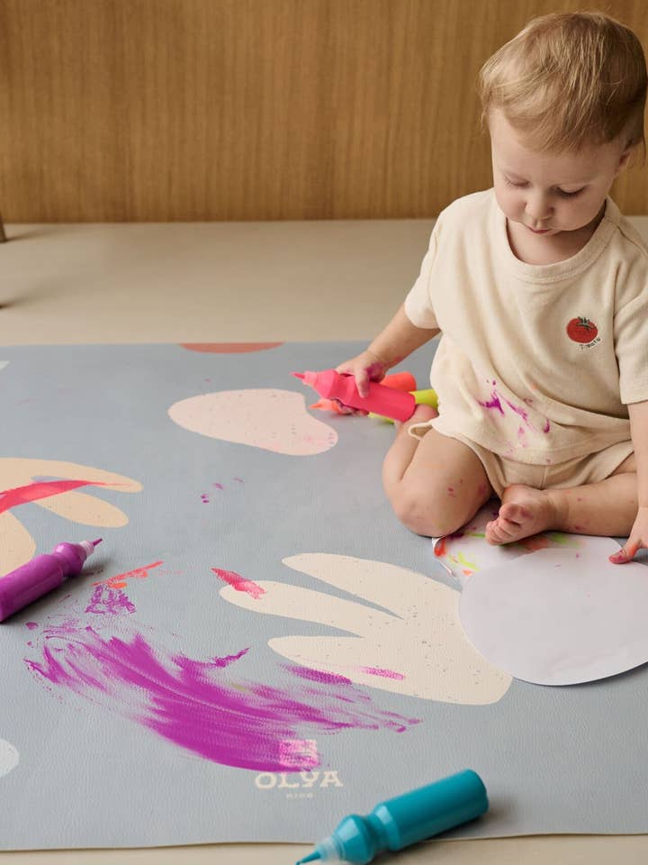 Messy Mat Splash Floor Protector Vegan Leather Waterproof for wholesale by OLYA KIDS