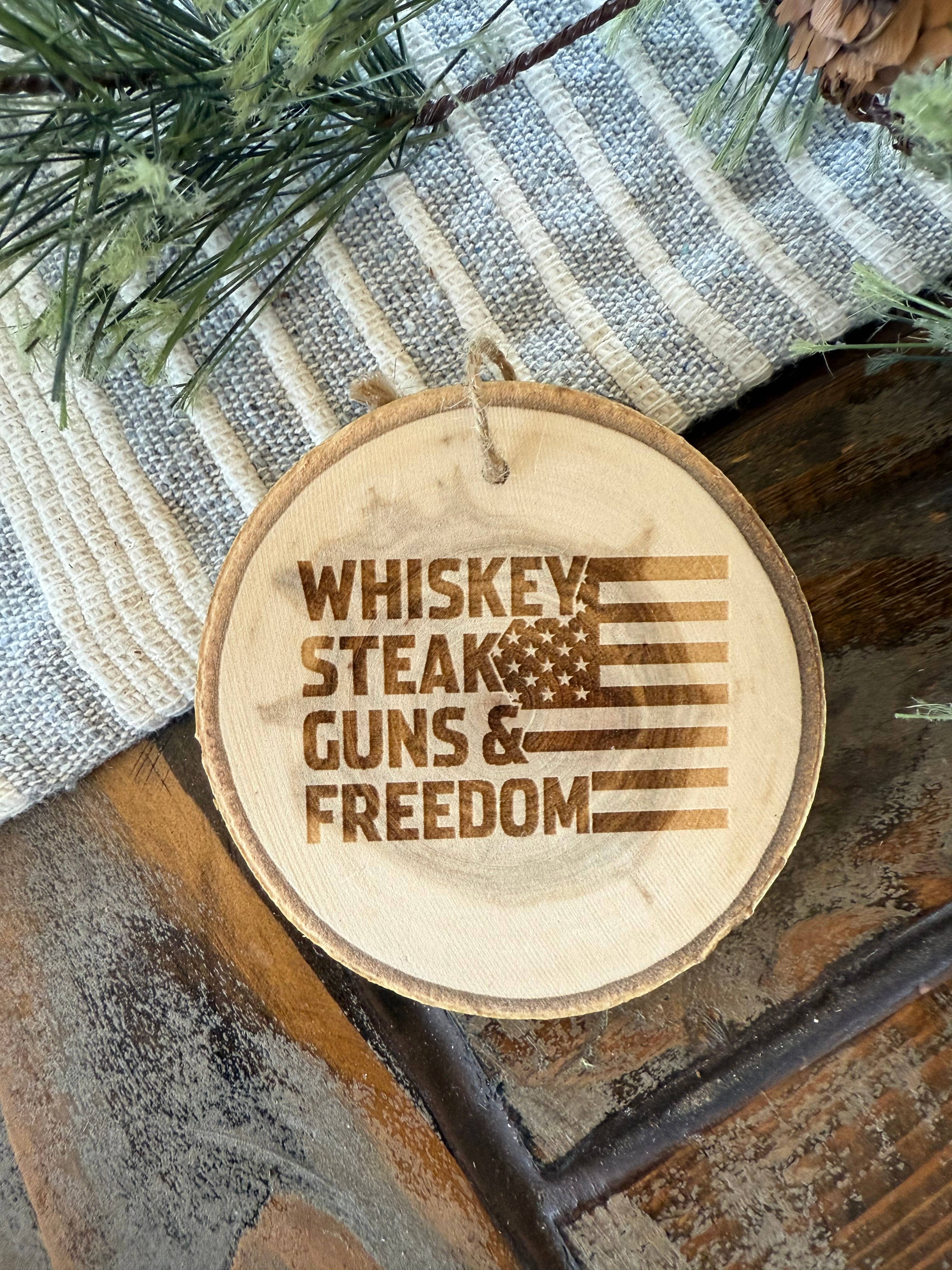 Parks Art Collection - Wholesale Ornament - Whiskey, Guns, Steak, and Freedom, Funny Christmas Ornament5