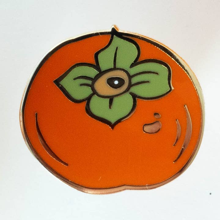 Persimmon Enamel Pin for wholesale by Sherry's Palette