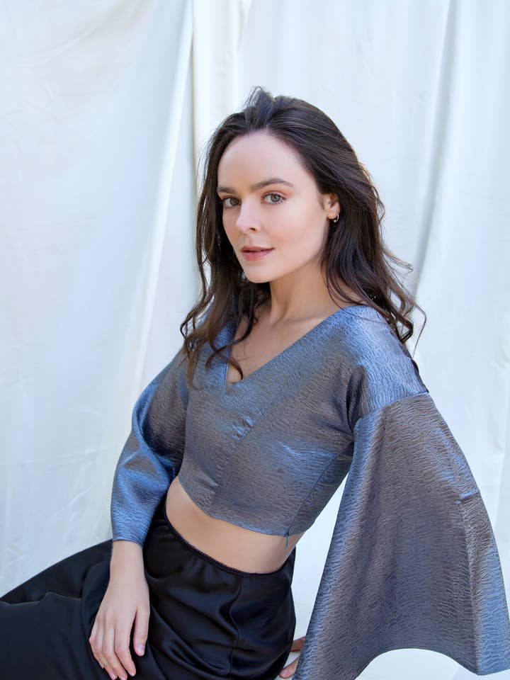 The Naked Laundry – wholesale Blouse – Women’s – Waterfall Sleeve Lehenga Crop Top1