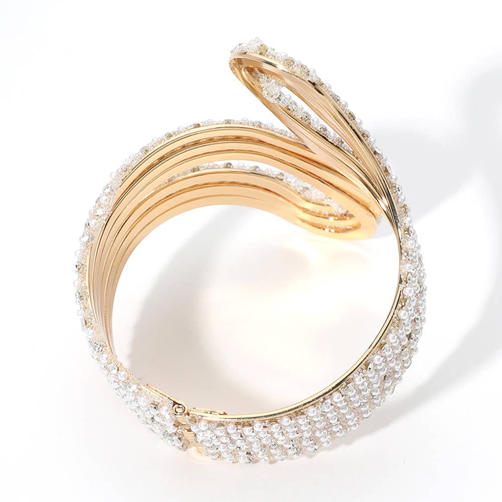 Sensibling Corp. - Wholesale Manchet-armband - Stenen Parel Geplaveide Avond Scharnierarmband3