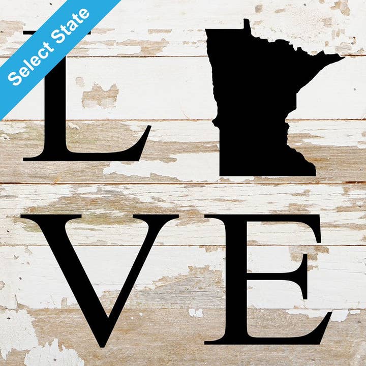 Love / 10"x10" Natural Reclaimed Wood Sign for wholesale by Second Nature by Hand