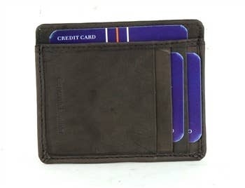 Leather Impressions Inc – porta-cartões - Unissexo por atacado – Estojo de cartão com estilo de janela I.D.2