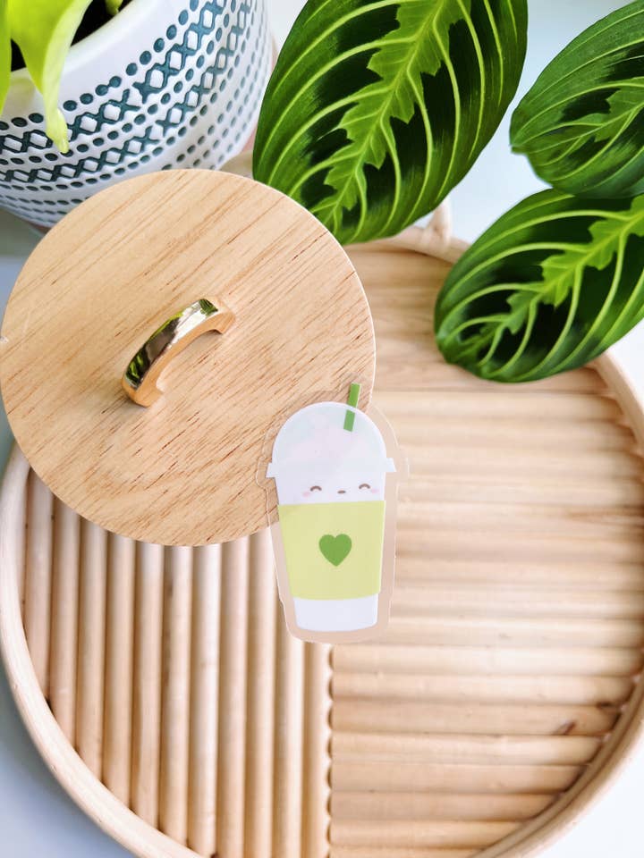 Venti Latte Klar Vinyl Sticker for engroshandel hos Matcha Paper Co.