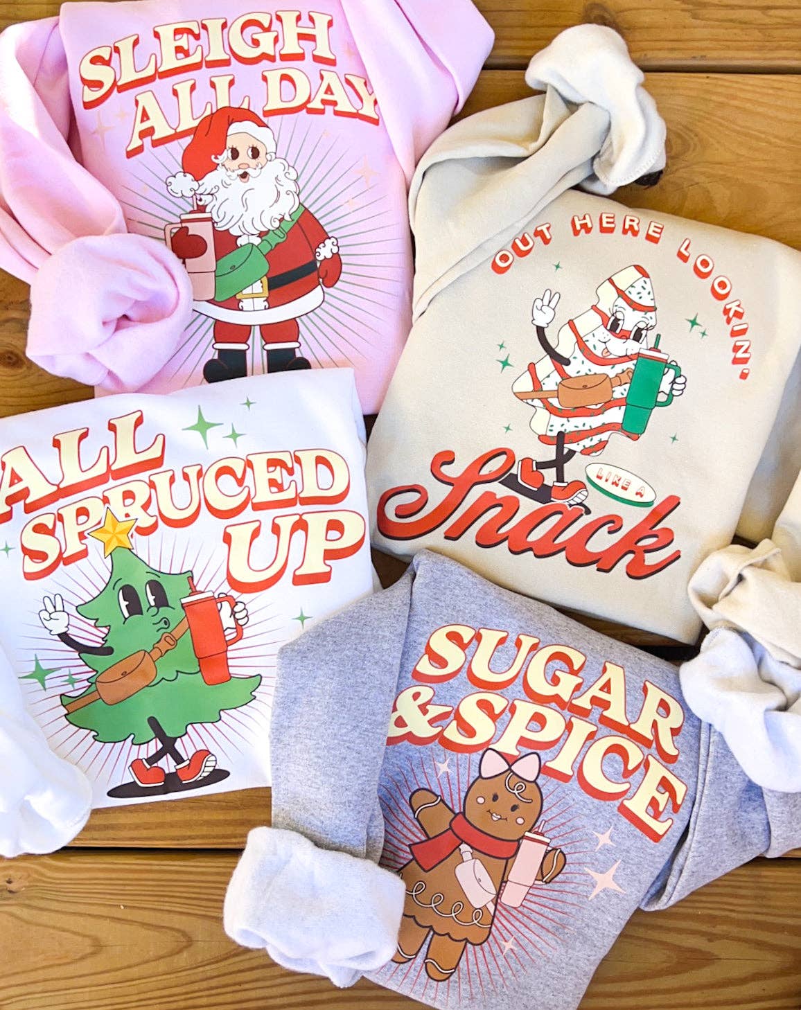 COTTON PRESS CO. - Wholesale Graphic Sweatshirt - Women's - Preppy Christmas Sweatshirt0