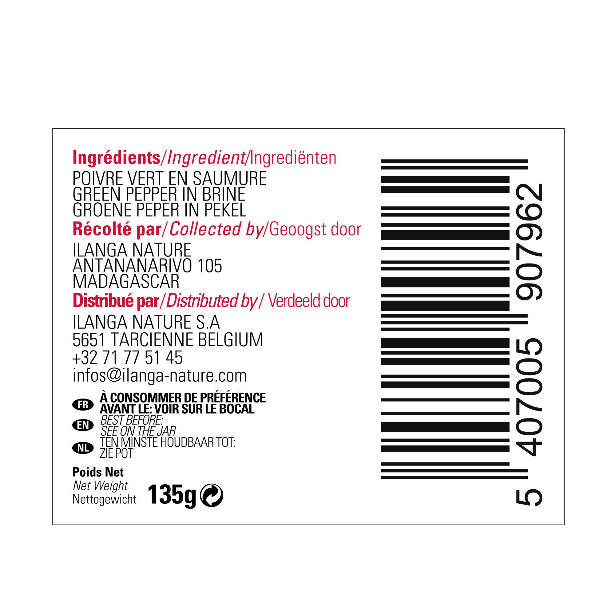 Ilanga Nature – Großhandel Gewürze – Grüner Pfeffer in Lake 135 g3