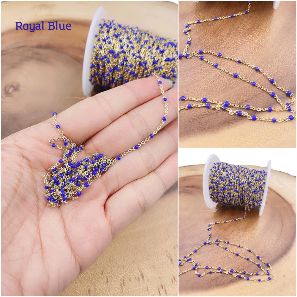 findings4uGem – Großhandel Kette mit Anhänger/Charm – Mini Mehrfarbige Emaille-Kabel-Papierklammer-Kette pro Fuß, CH3023