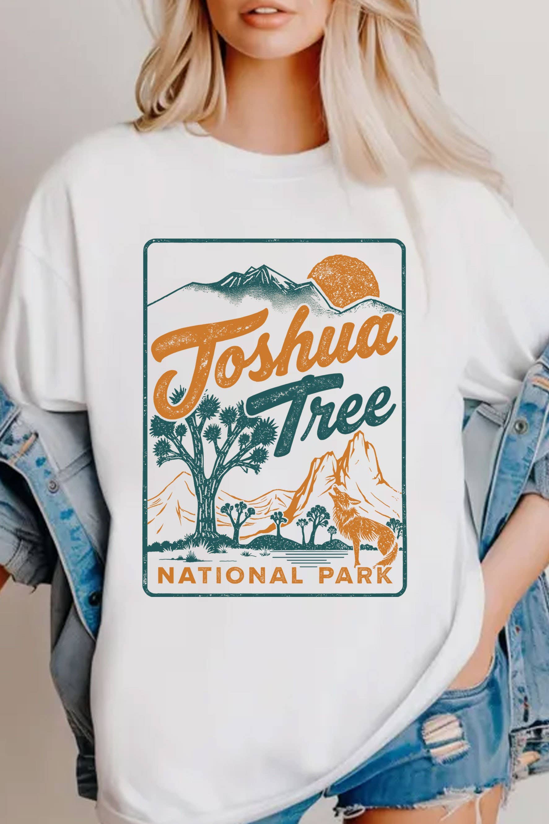 Rustee Clothing - Venta al por mayor Camiseta serigrafiada - Mujer - CAMISETAS GRÁFICAS DE COYOTE DE JOSHUA TREE0