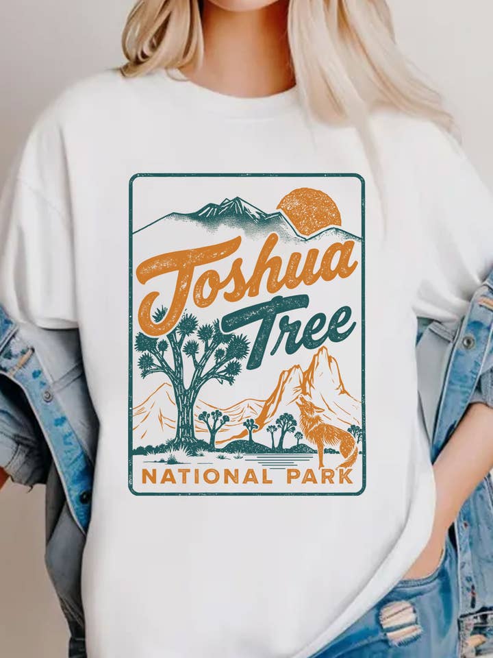 Rustee Clothing - Wholesale Screen Printed T-Shirt - Women's - JOSHUA TREE COYOTE GRAPHIC TSHIRTS0