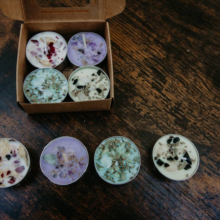 Lunar Woods Apothecary - Wholesale Tea Light Candles - Solstice Tealight Candle Set – Self-Love, Healing, Calming, Stress-Relief1