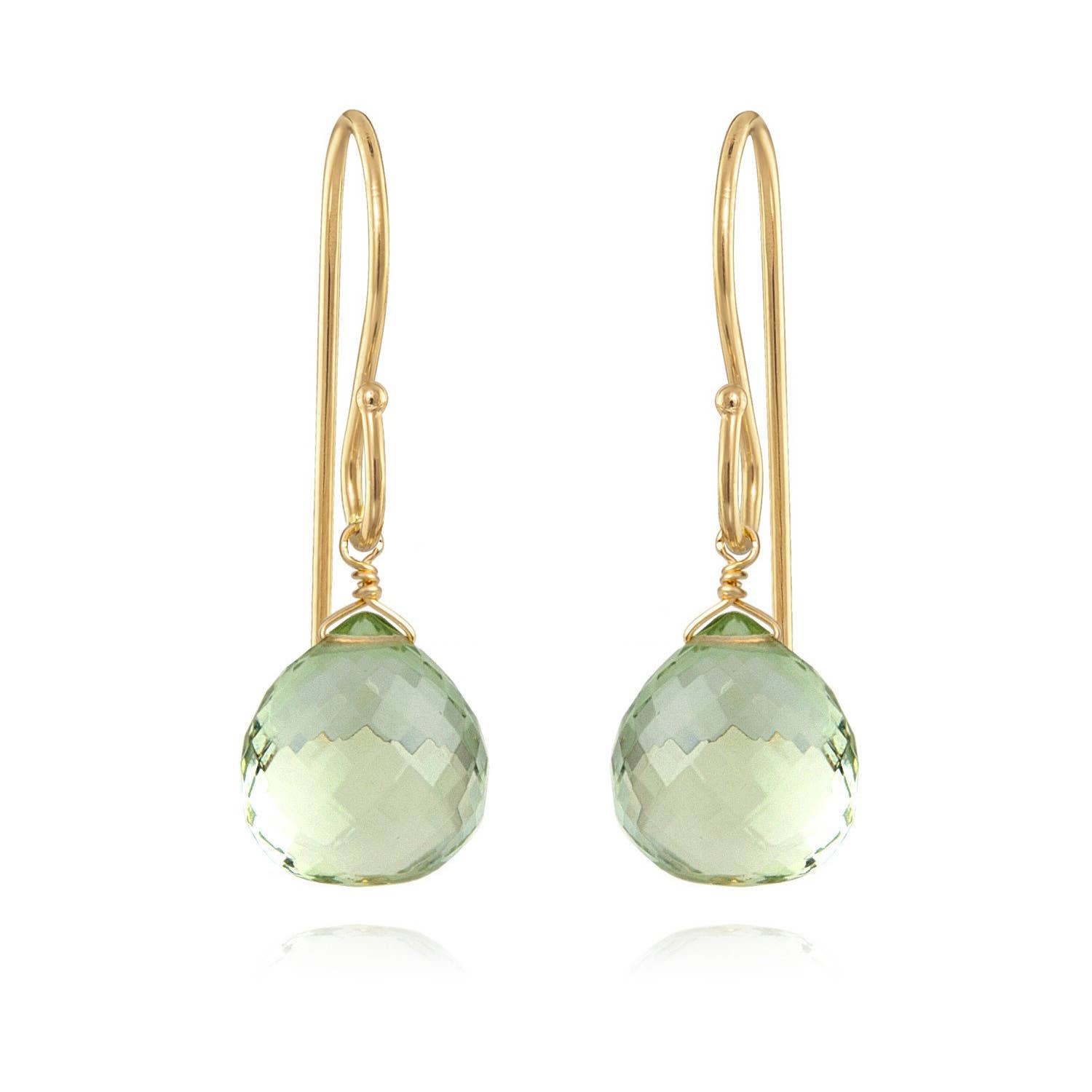 Amelia Rose Jewelry - Wholesale Dangle Earrings - Briolette Dangles-Green Amethyst