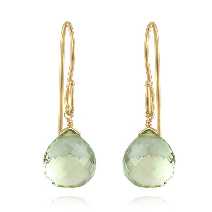 Briolette Pendants-Améthyste Verte pour la vente par Amelia Rose Jewelry