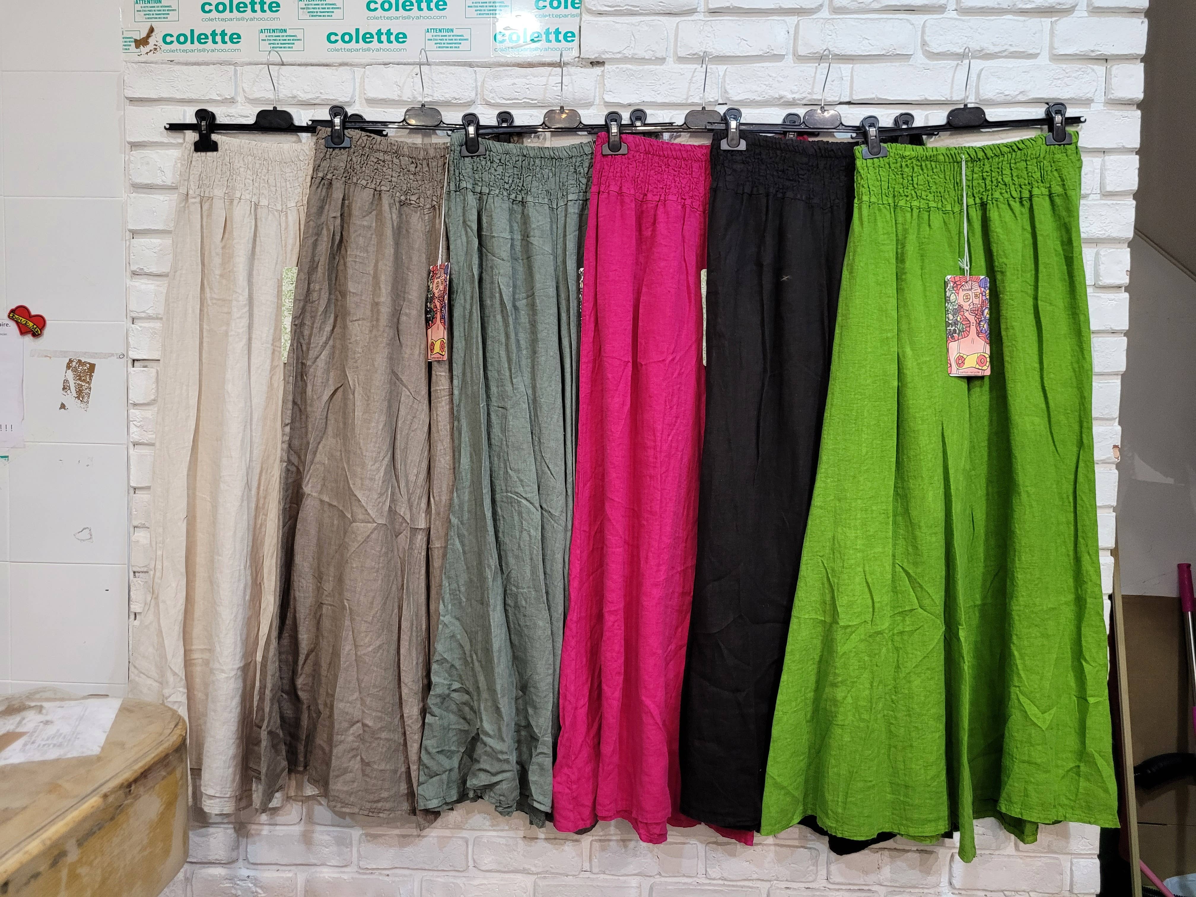 la maison des fibres naturelles - Wholesale Pants - Women's - Flared linen trousers 66031 100%LINEN67