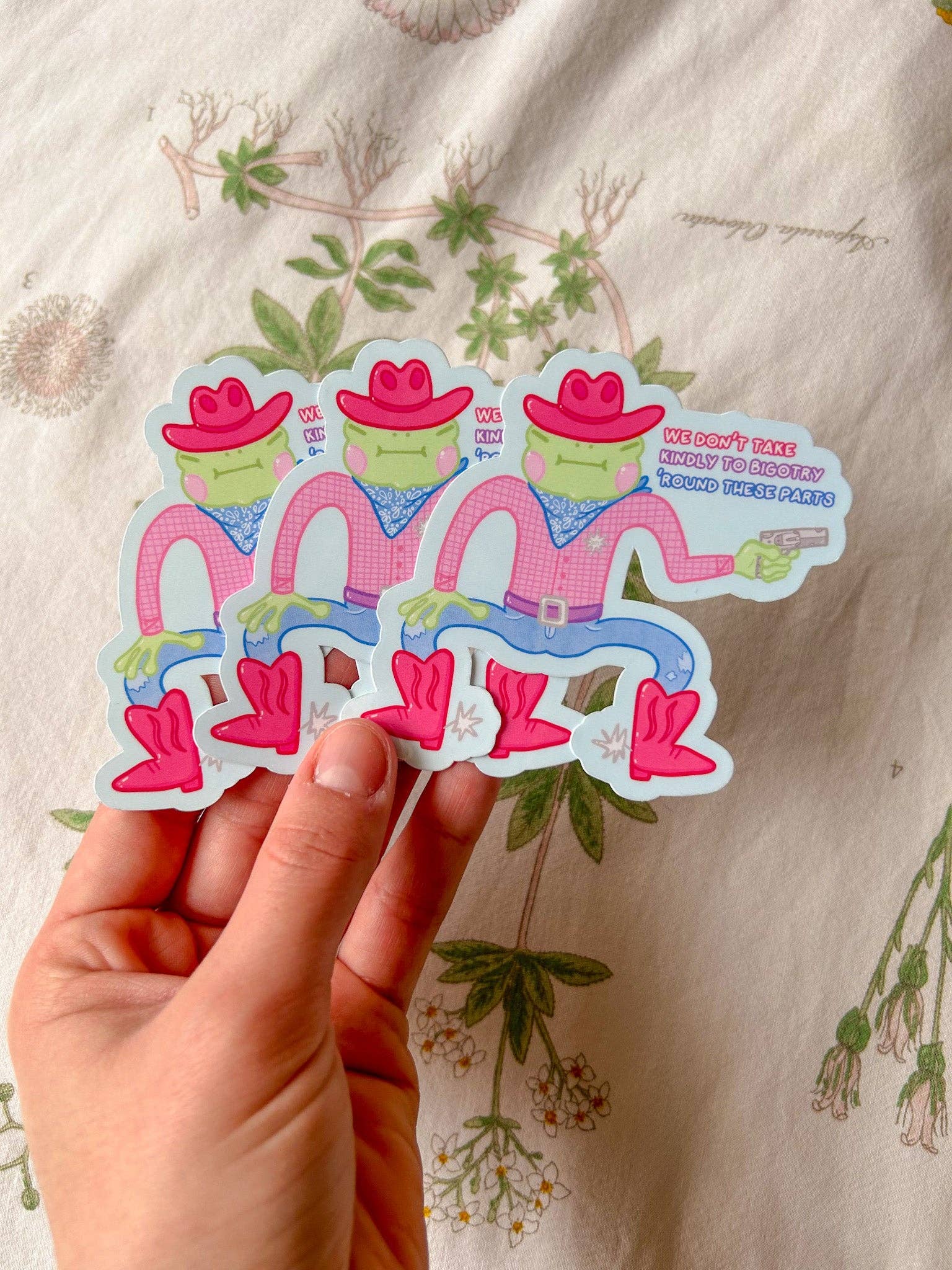 Hollandaize Art – Adesivo por atacado – Pride Cowboy Frogs | Não levamos gentilmente ao bigotry Sticker4