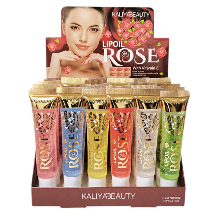 ASSORTED KALIYA BEAUTY ROSE LIP OIL 862 (24PC) for wholesale on Faire
