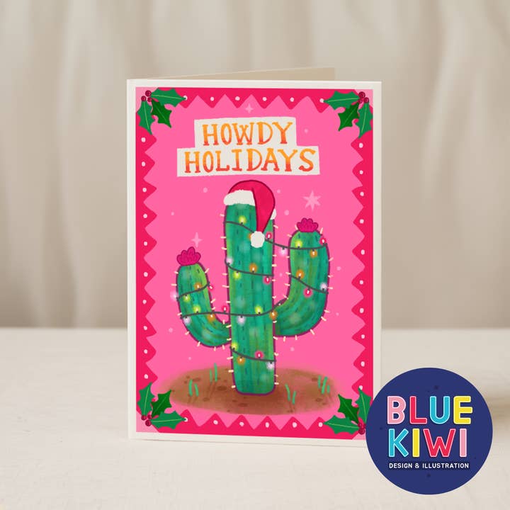 Blue Iris Designs Co - Wholesale Christmas Card - Howdy Holidays 5x7/A6 Christmas card - Collab X BKD