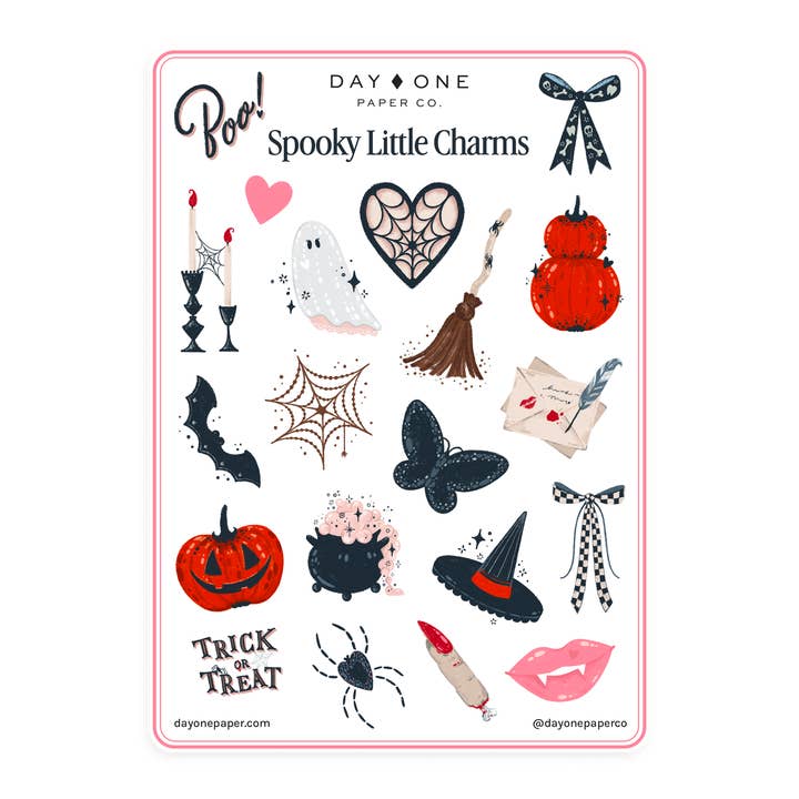 Spooky Little Charms - Sticker Sheet for wholesale by Day One Paper Co.