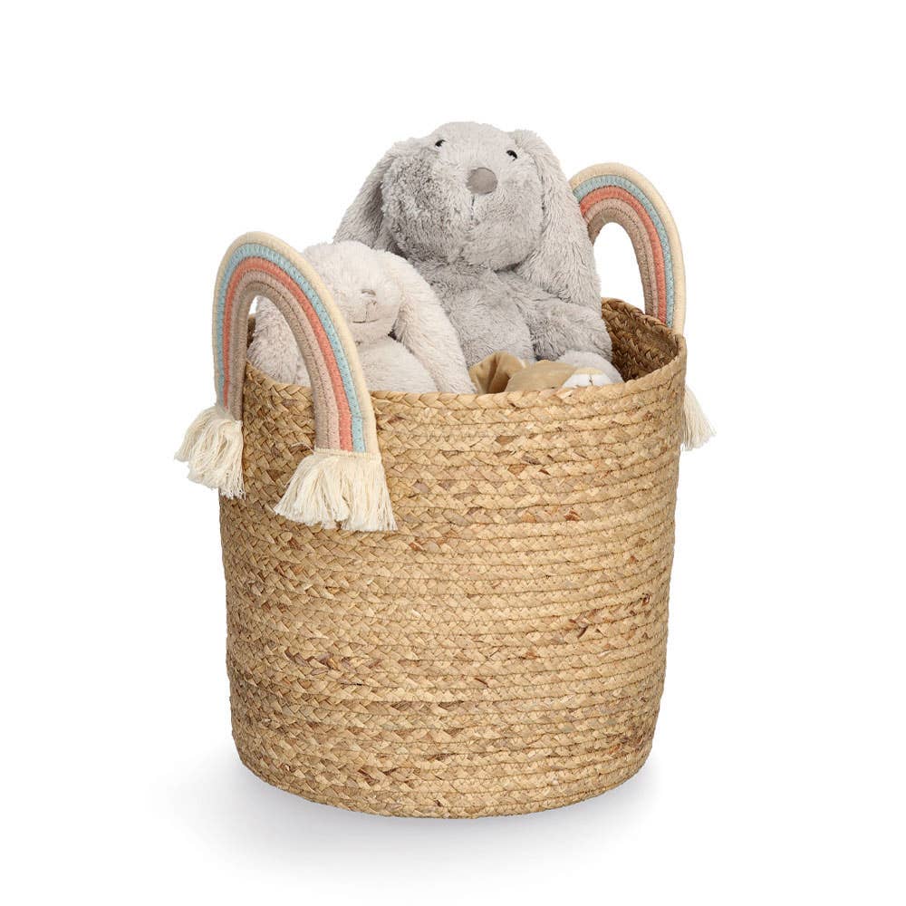nature Storage basket "Rainbow", seagrass/cotton for wholesale on Faire8