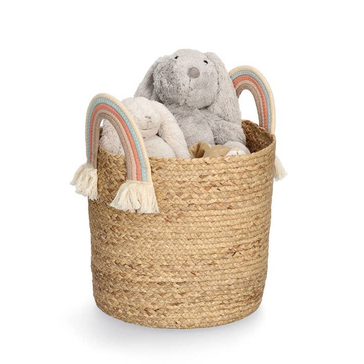 nature Storage basket "Rainbow", seagrass/cotton for wholesale on Faire8