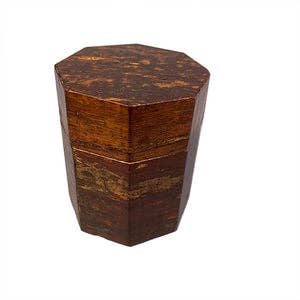 Cherry Bark, Octagonal Tea Canister. #PT-216 for wholesale by World Treasure Trading