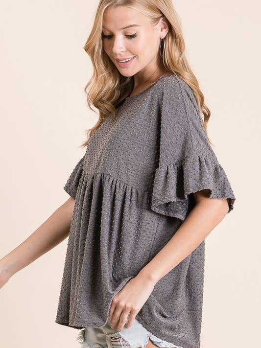 lovely melody - Wholesale Tunic - Women's - LMT1519-Belle's Swiss Polka Dot Baby Doll Tunic17