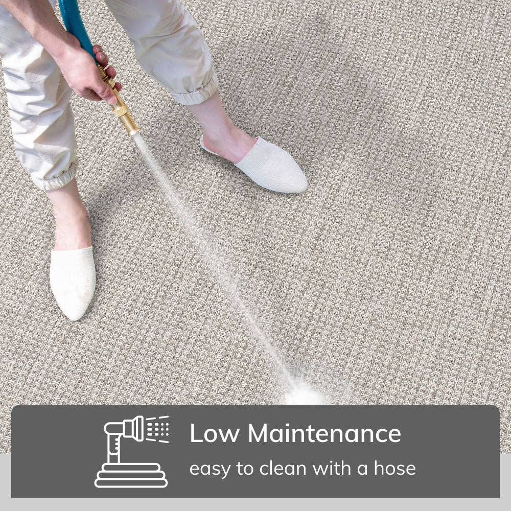 Well Woven - Wholesale Area Rug - Odin Solid & Striped Border Indoor Outdoor Grey Ivory1