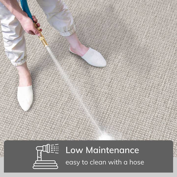 Well Woven - Wholesale Area Rug - Odin Solid & Striped Border Indoor Outdoor Grey Ivory1